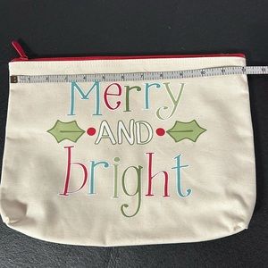 Thirty-One zipper pouch, Christmas, canvas